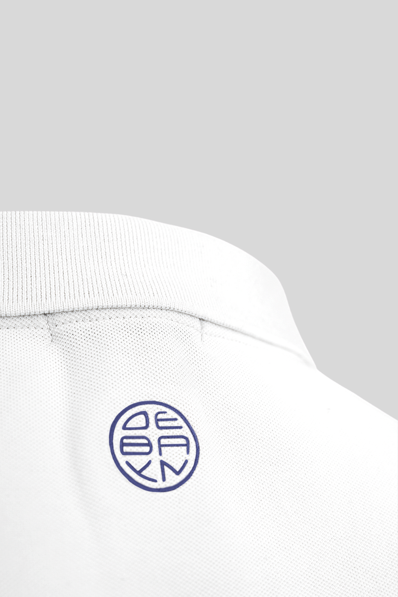 Polo White Menton Debayn Embroidered Logo Back